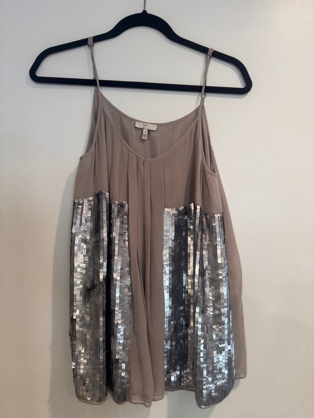 Joie Taupe Chiffon Sleeveless Blouse